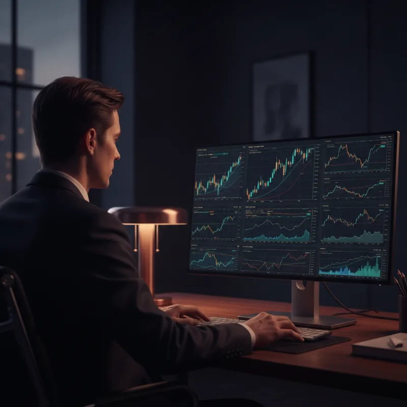 AI-driven market signals dashboard with live trend chart and confidence levels
